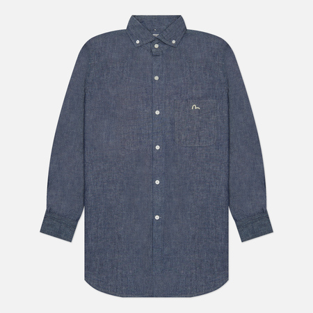 фото Мужская рубашка evisu barcelona wide spread button-down, цвет синий, размер s