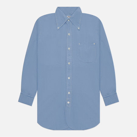 фото Мужская рубашка evisu nashville 3 button-down dot chambray, цвет голубой, размер s