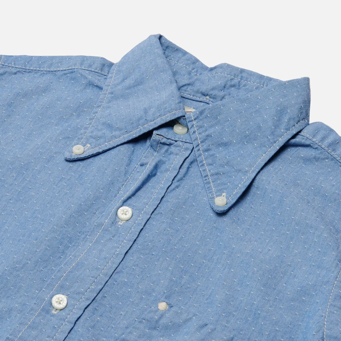 Evisu Мужская рубашка Nashville 3 Button-Down Dot Chambray