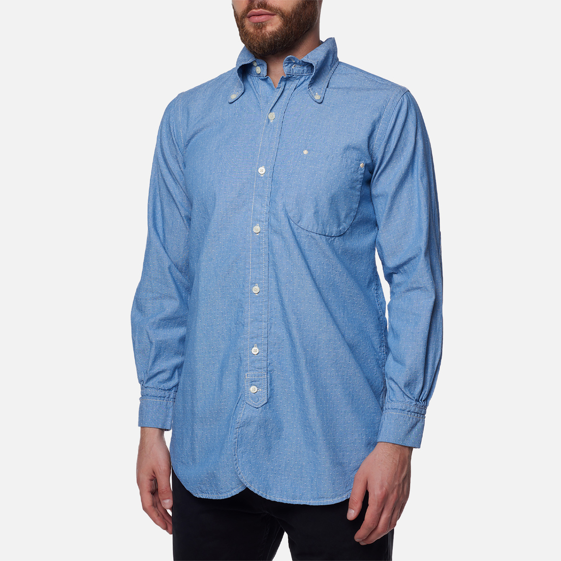 Evisu Мужская рубашка Nashville 3 Button-Down Dot Chambray