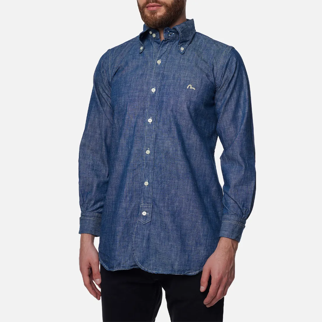 Evisu Мужская рубашка Nashville 3 Button-Down Chambray