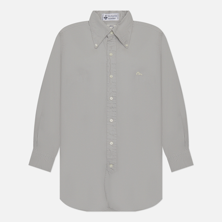 фото Мужская рубашка evisu nashville 3 button-down oxford, цвет серый, размер s