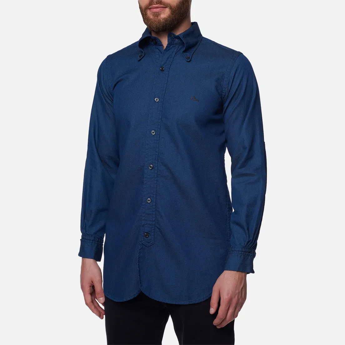 Evisu Мужская рубашка Nashville 3 Button-Down Indigo Dobby