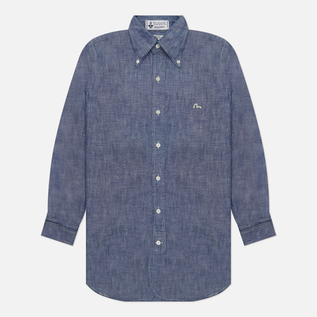 фото Мужская рубашка evisu nashville 3 selvedge chambray, цвет синий, размер s