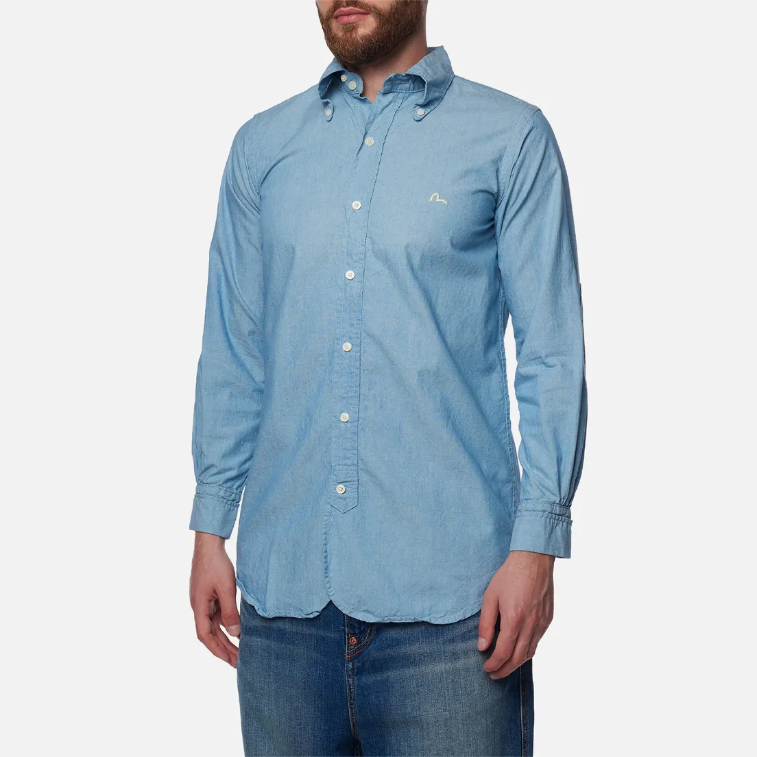 Evisu Мужская рубашка Nashville 3 Selvedge Chambray