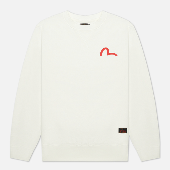 Мужская толстовка Evisu Basic Crew Neck Seagull Print Off White