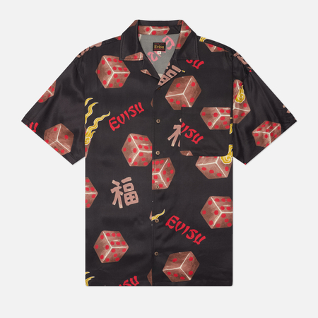 Мужская рубашка Evisu Vintage All Over Printed Camp, цвет чёрный, размер XL