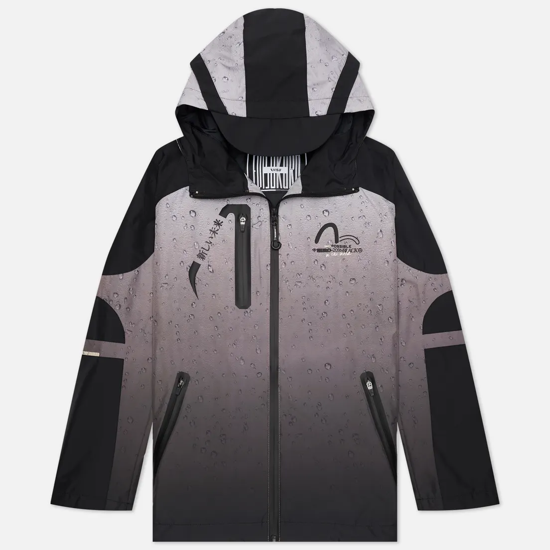 Evisu Мужская куртка ветровка Raindrop All Over Print Trail Windbreaker