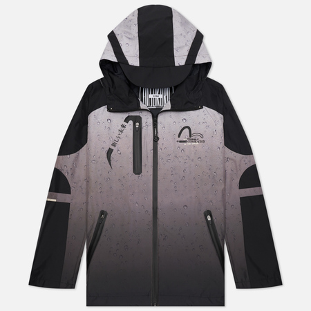 Мужская куртка ветровка Evisu Raindrop All Over Print Trail Windbreaker, цвет серый, размер XL