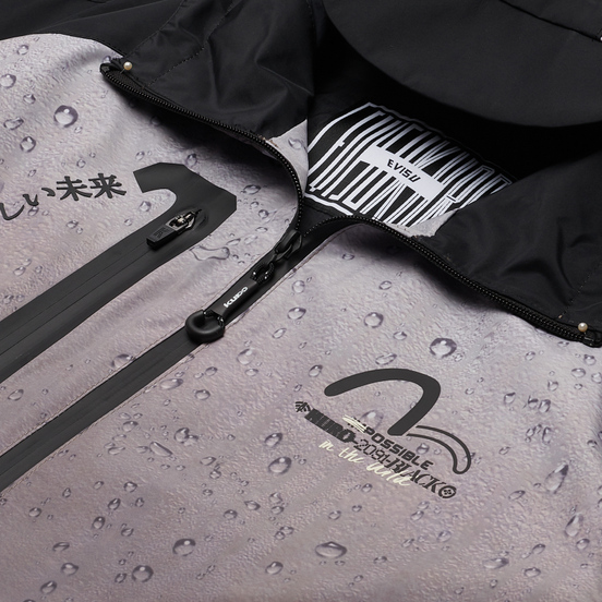 Мужская куртка ветровка Evisu Raindrop All Over Print Trail Windbreaker All Over Print/Black