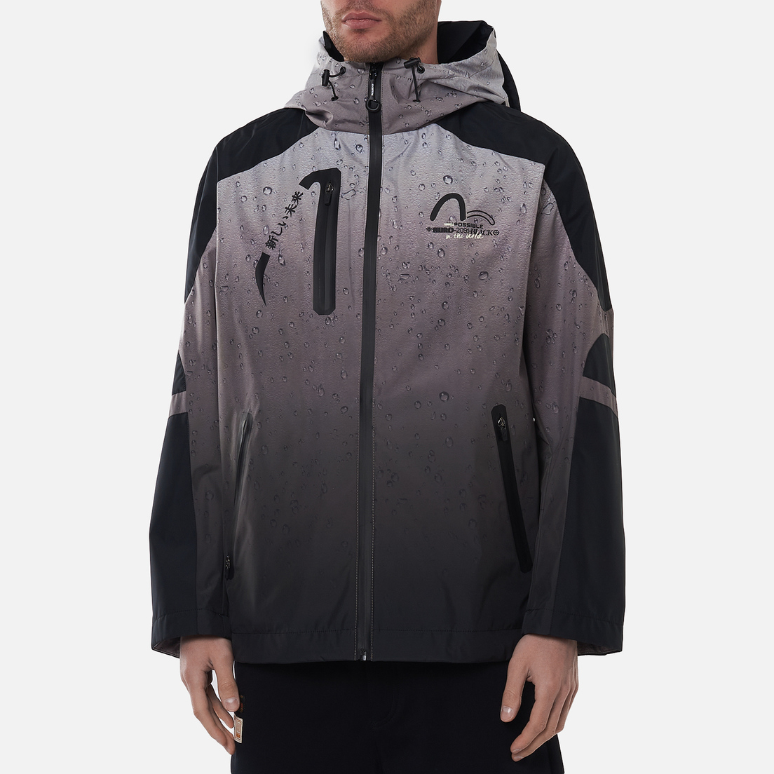 Evisu Мужская куртка ветровка Raindrop All Over Print Trail Windbreaker