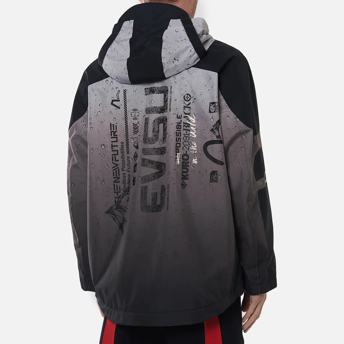 Evisu Мужская куртка ветровка Raindrop All Over Print Trail Windbreaker