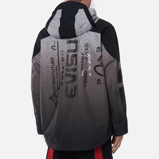 Мужская куртка ветровка Evisu Raindrop All Over Print Trail Windbreaker All Over Print/Black