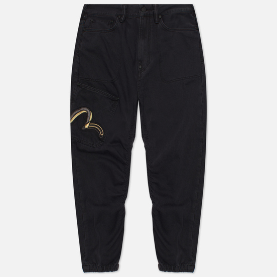Мужские брюки Evisu Duo Seagull Embroidered Side Pockets Black