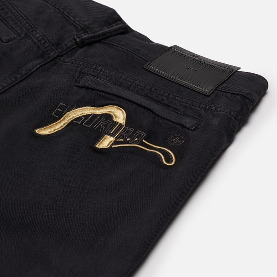 Мужские брюки Evisu Duo Seagull Embroidered Side Pockets Black