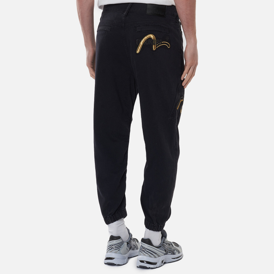 Мужские брюки Evisu Duo Seagull Embroidered Side Pockets Black