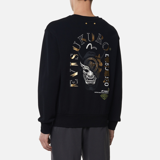 Мужская толстовка Evisu Multi Effect Hannya Heraldry Crew Neck Black