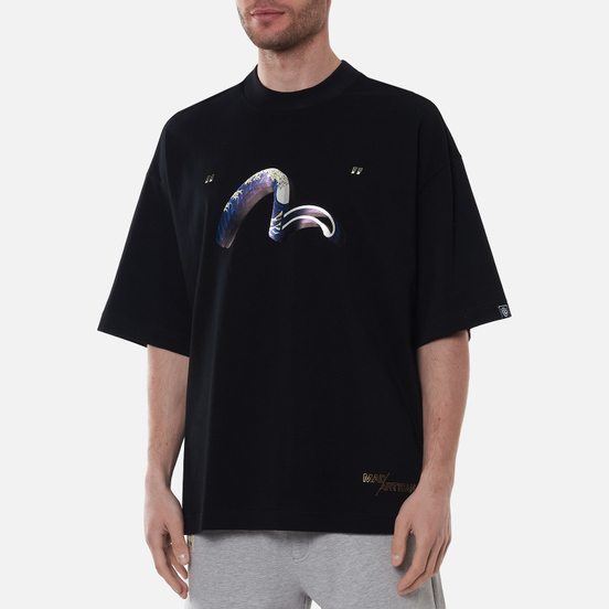 Мужская футболка Evisu 3D Seagull W.Shadow The Great Wave Black
