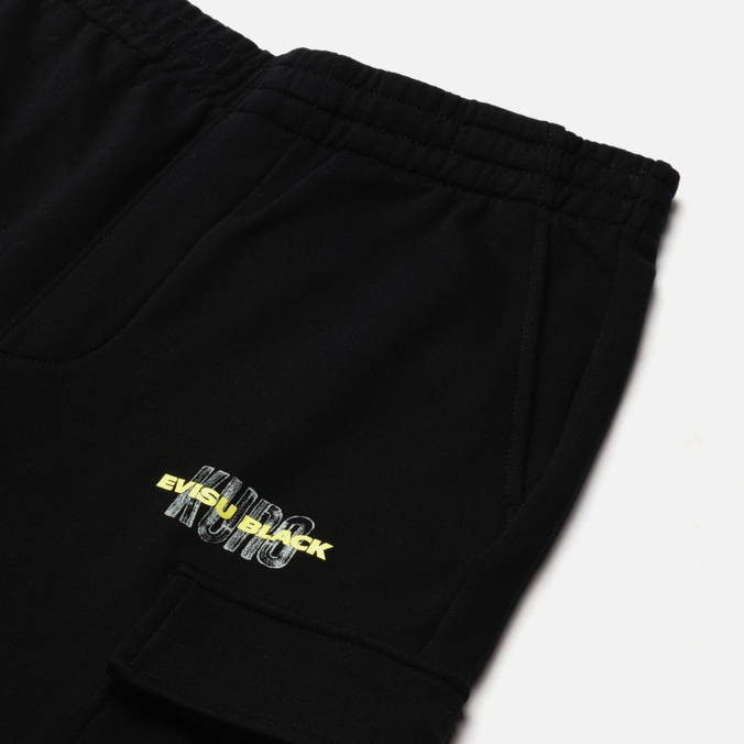 Мужские брюки Evisu, цвет чёрный, размер XXL 2ESGNM2SP380WLCT-BLKX Evisukuro Panelled Seagull - фото 2