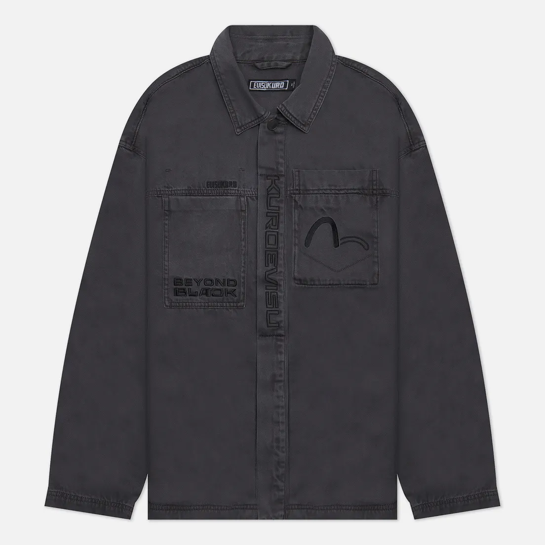 Evisu Мужская джинсовая куртка Evisukuro Garment Washed Utility Shirt