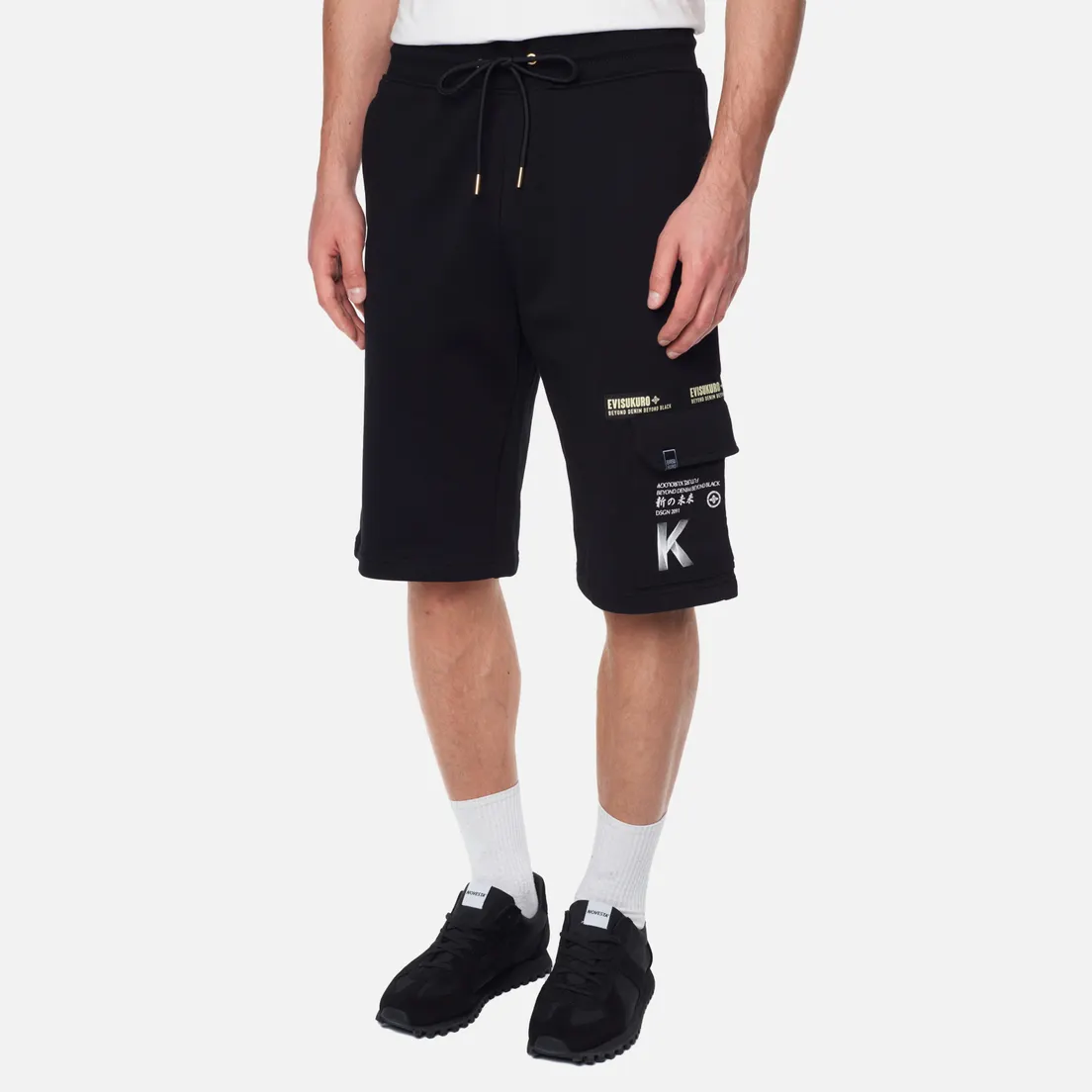 Evisu Мужские шорты Evisukuro Logo And Seagull Print