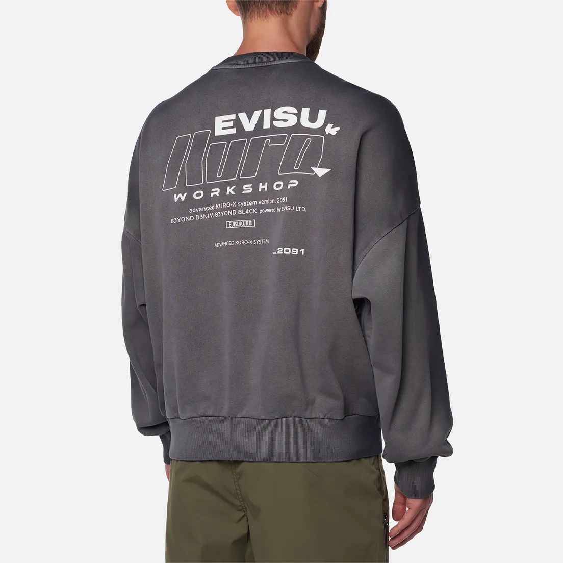 Evisu Мужская толстовка Evisukuro Garment Dyed