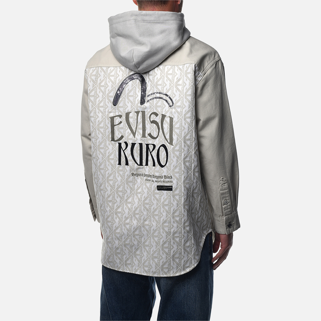 Evisu Мужская куртка ветровка Evisukuro Monogram Panelling