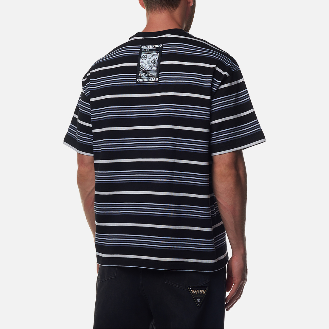 Evisu Мужская футболка Evisukuro Striped Embroidered Seagull