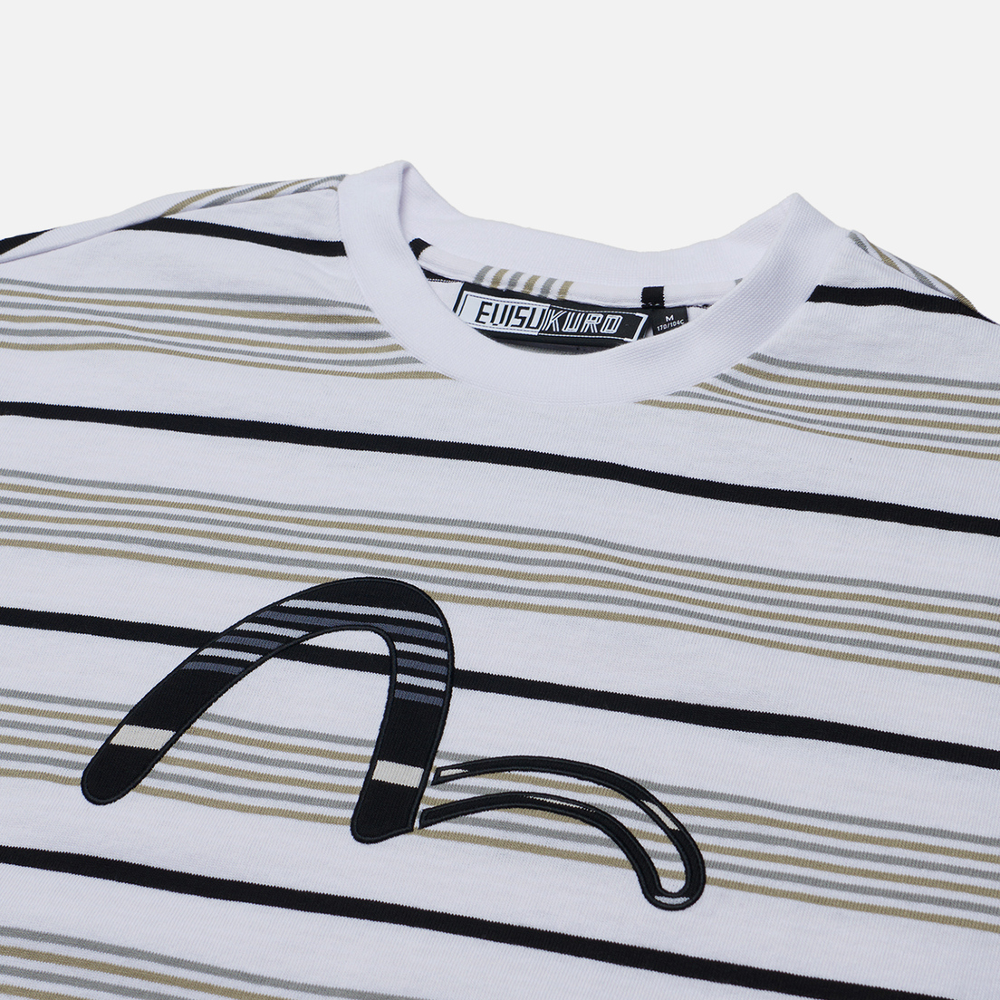 Evisu Мужская футболка Evisukuro Striped Embroidered Seagull