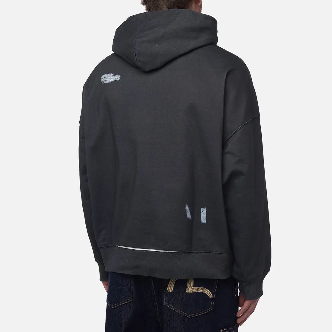 Evisu Мужская толстовка Distressed Prints Oversized Hoodie