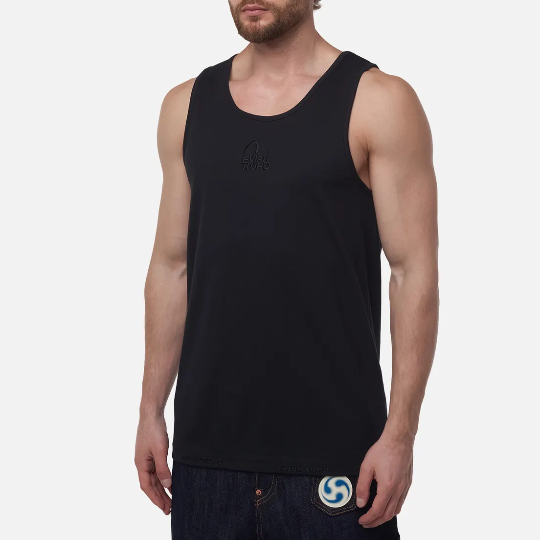 Evisu Мужская майка Logo & Seagull Embroidery