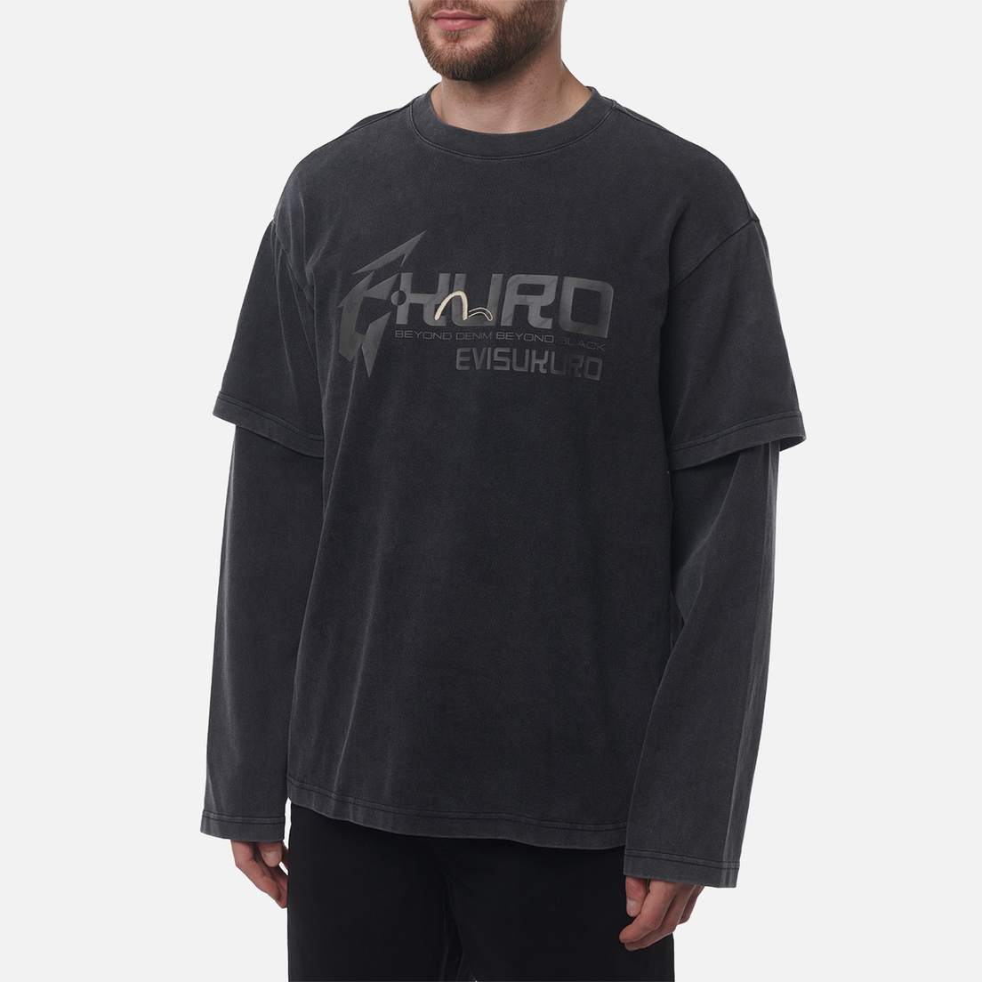 Evisu Мужской лонгслив Heavy Washed Multi Labels