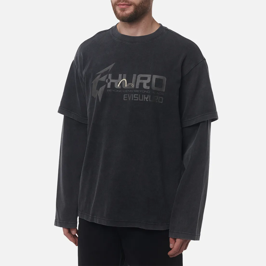 Evisu Мужской лонгслив Heavy Washed Multi Labels