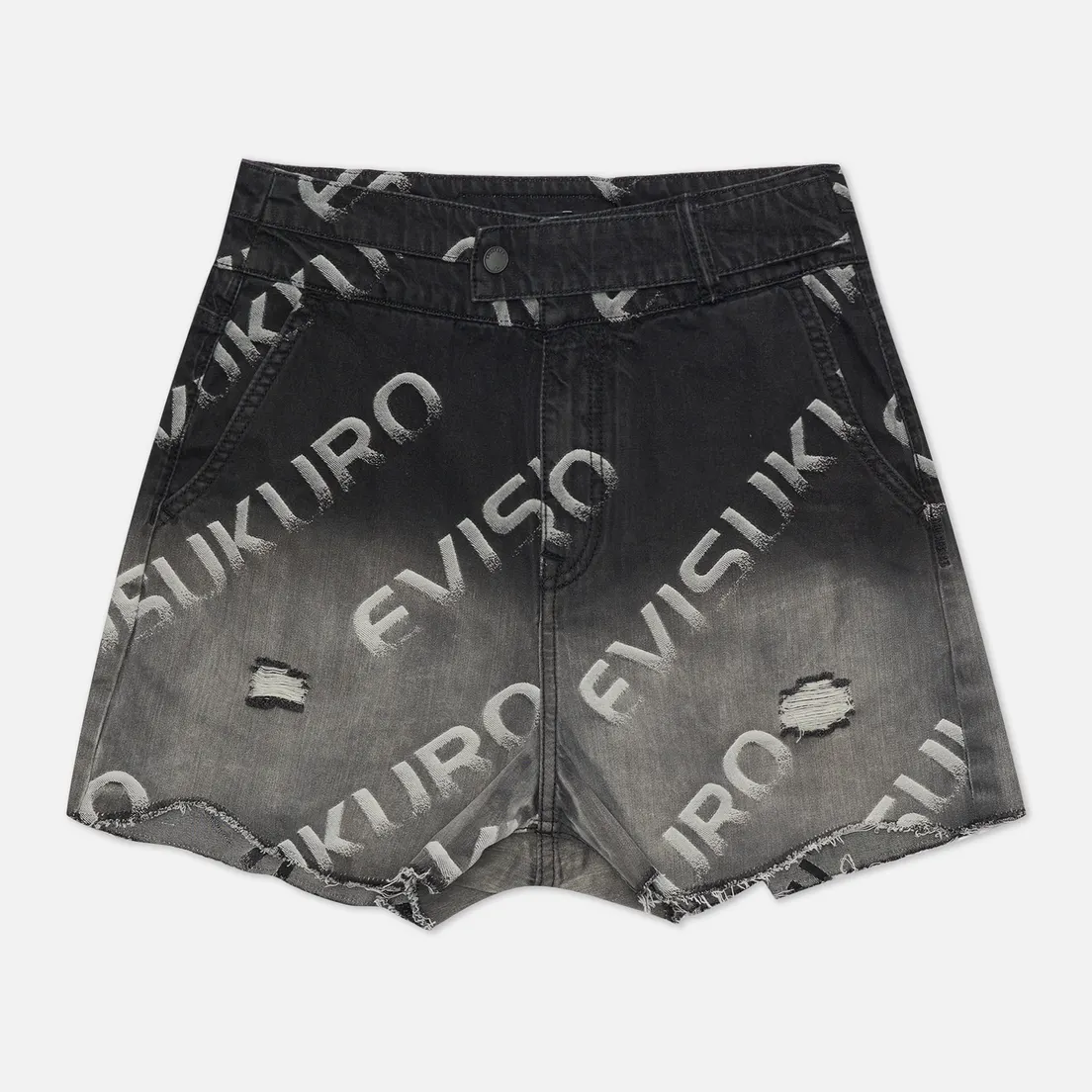 Evisu Женские шорты Degrade Oversize Jacquard Denim