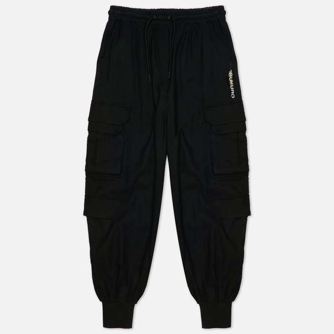 Женские брюки Evisu, цвет чёрный, размер XS 2ESGNW2PT299RXLX-BLKX Kuro Embroidered Cargo - фото 1