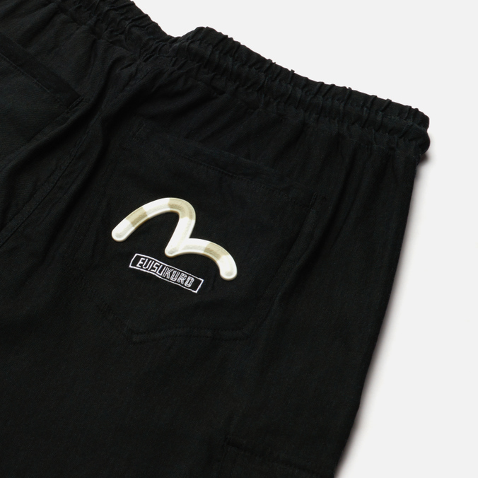 Женские брюки Evisu, цвет чёрный, размер XS 2ESGNW2PT299RXLX-BLKX Kuro Embroidered Cargo - фото 3