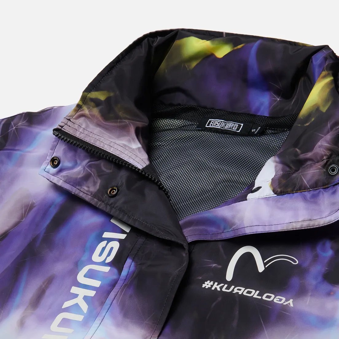 Evisu Женское пальто Evisukuro Print & Embroidered All Over Hooded Wind