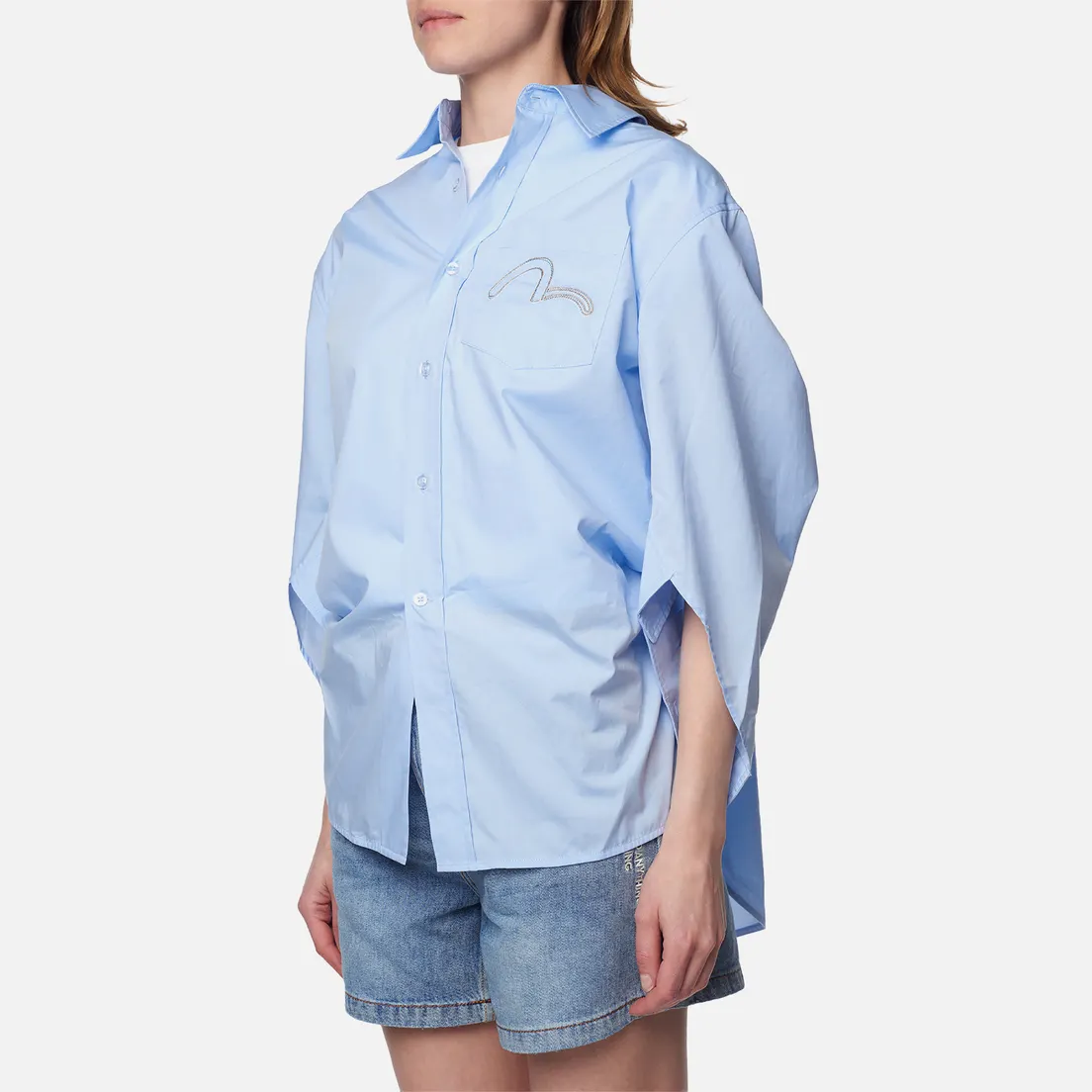 Evisu Женская рубашка Evisukuro Notched Sleeves 3D