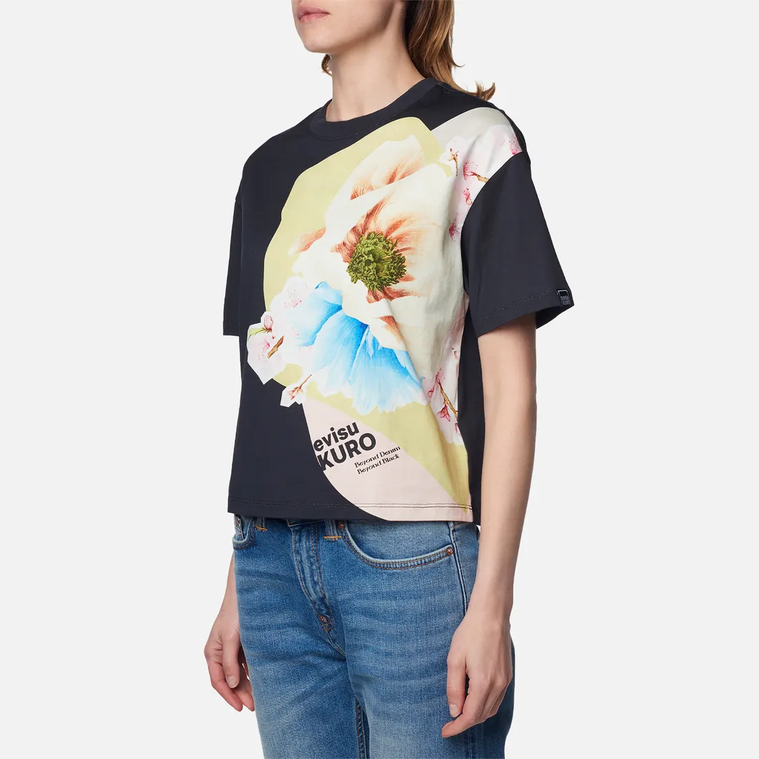Evisu Женская футболка Evisukuro Floral Collage Printed