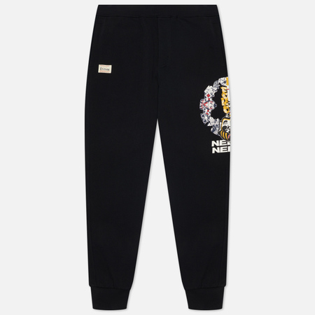 Мужские брюки Evisu Double-Face Daruma Printed, цвет чёрный, размер XXL