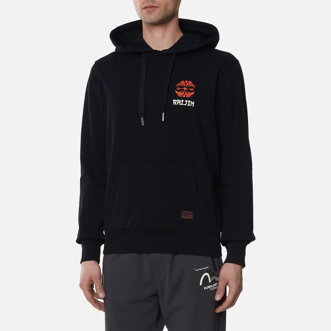 Evisu Мужская толстовка Kimono-Style Zip-Hoodie Brocade Applique