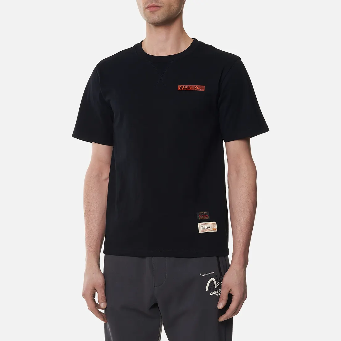 Evisu Мужская футболка Folklore Art Pattern Printed Daicock