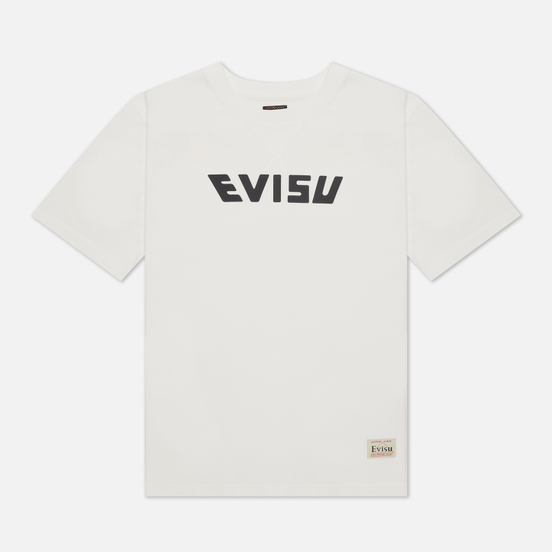 Мужская футболка Evisu Daruma & Wave All Over Printed Daicock Off White