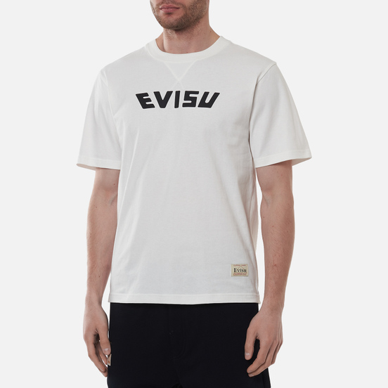 Мужская футболка Evisu Daruma & Wave All Over Printed Daicock Off White