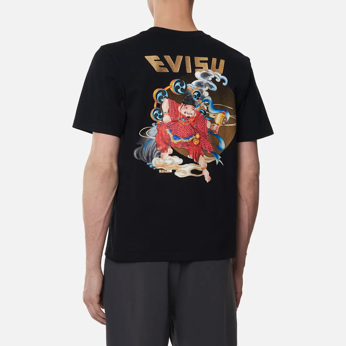 Evisu Мужская футболка Gradated Foil & Digital Printed Raijin