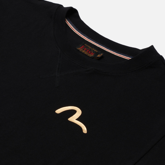 Мужская футболка Evisu Gradated Foil & Digital Printed Raijin Black
