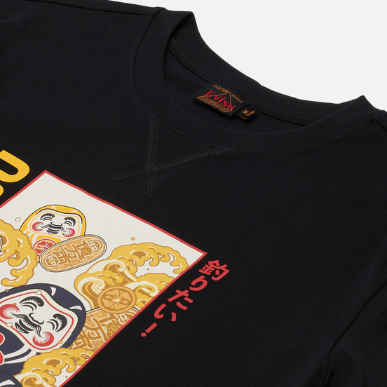 Мужская футболка Evisu Daruma & Wave Box Printed Black