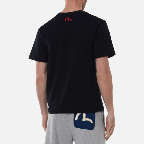 Мужская футболка Evisu Daruma & Wave Box Printed Black