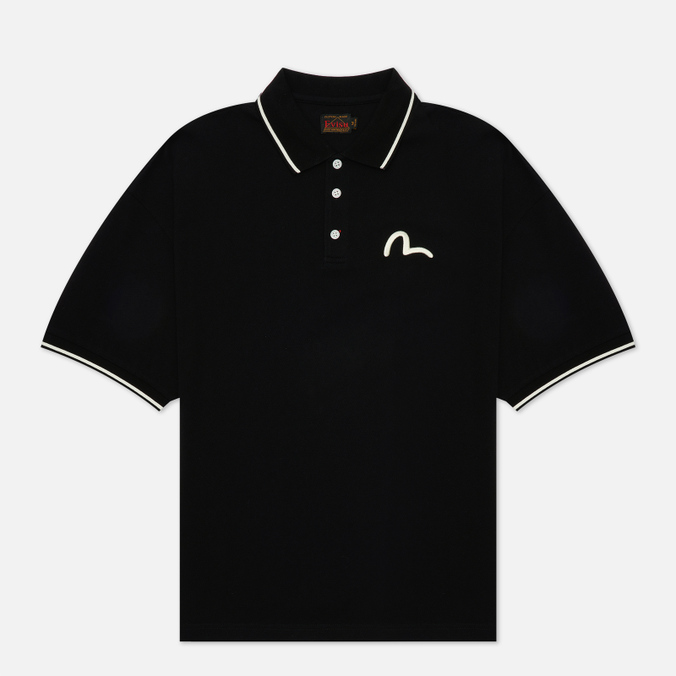 Мужское поло Evisu, цвет чёрный, размер M 2ESHTM2PS603BZCT-BLKX Heritage Seagull Logo Embroidered - фото 1