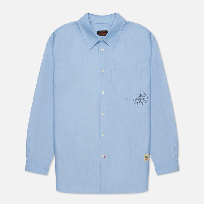 Мужская рубашка Evisu, цвет голубой, размер S